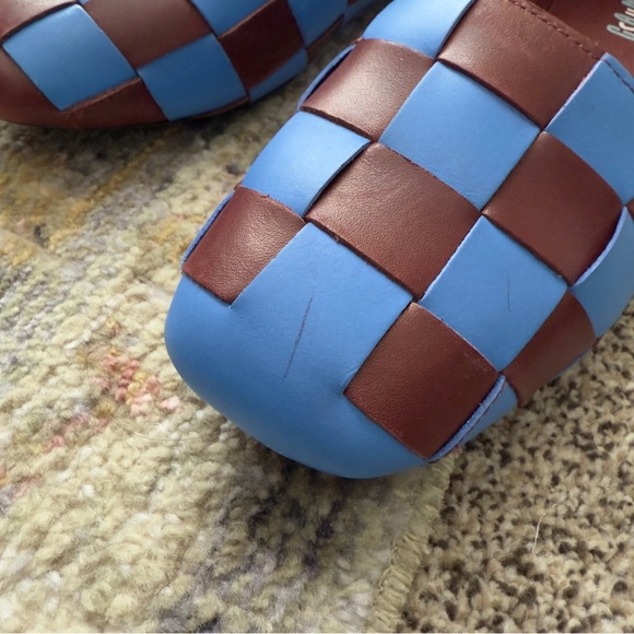 Camper Twins Blue & Brown Check Ballet Flats - Picture 5 of 8